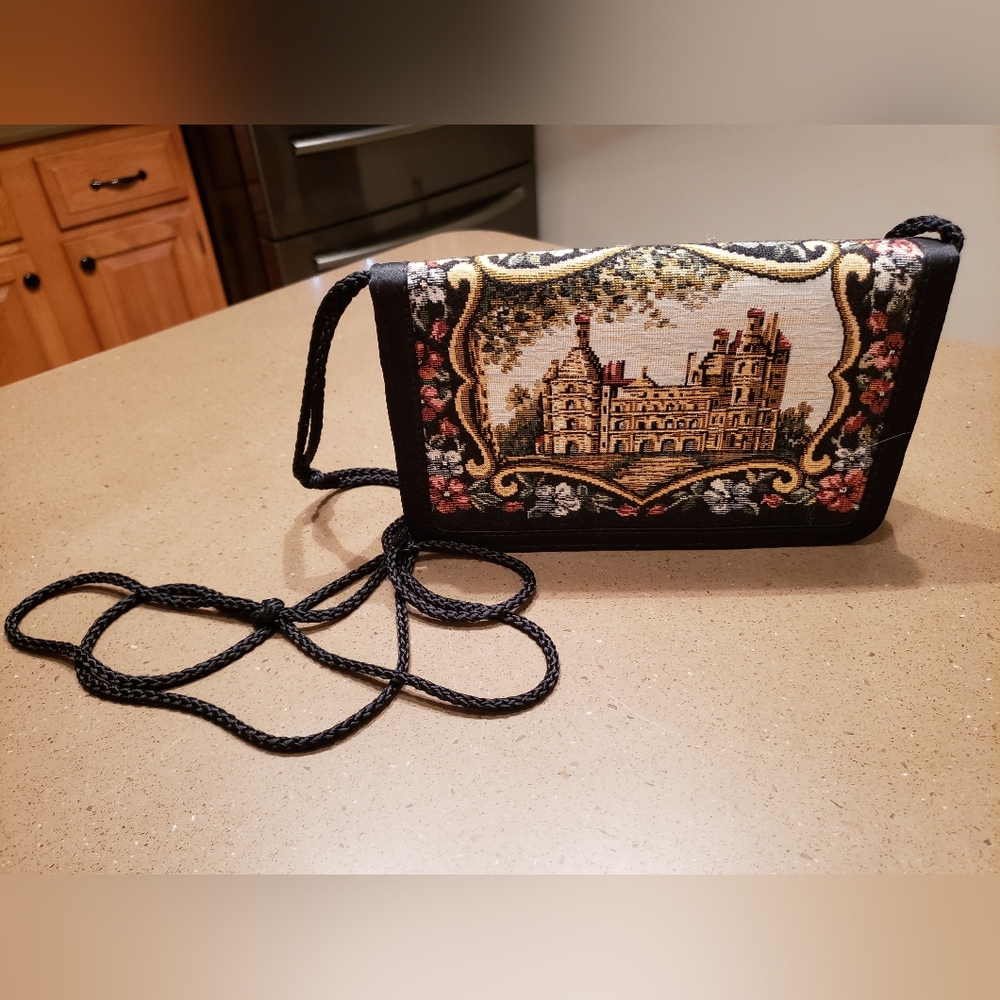 Vintage French Scene Tapestry Purse